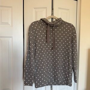 Polka Dot Women's Cowl Neck Sweaters Long Sleeve Loose Fitting Ribbed Cozy Soft